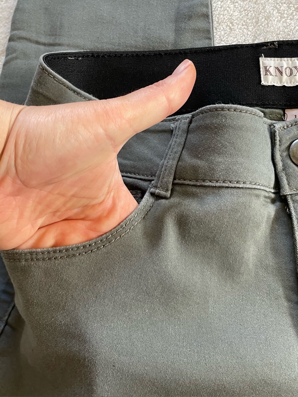 Knox Rose Olive Green Slacks size 10 - Picture 3 of 13